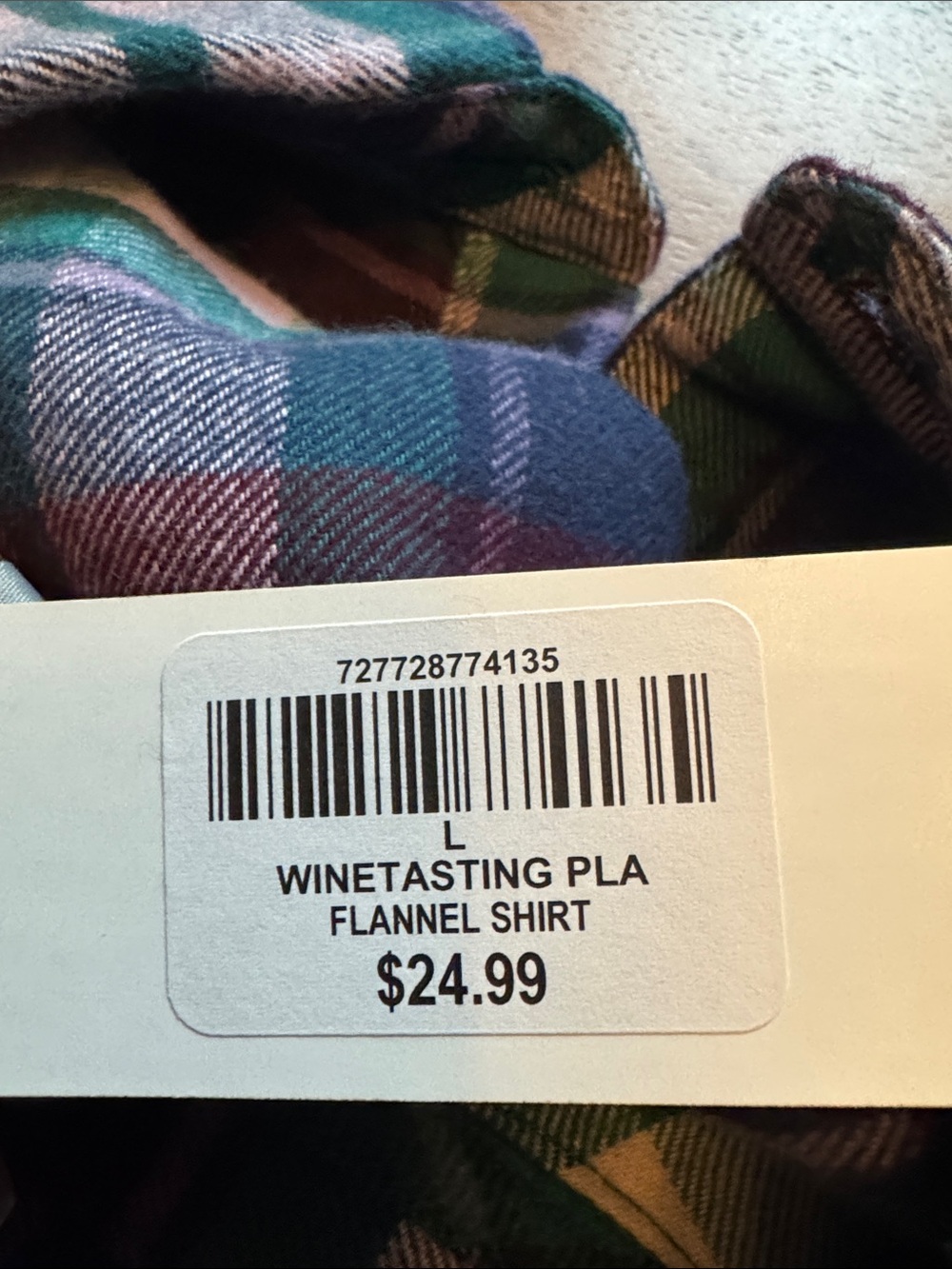 Natural Reflections Women's Plaid Button-Down Shirt - Burgundy, Green & Cream - Picture 4 of 4